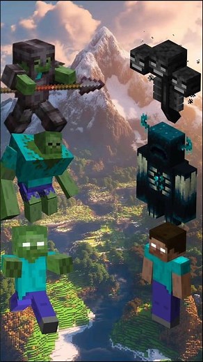 Zombie all forms Vs Mobs and Herobrine #minecraftshorts #shortsfeed #trendingshorts #herobrine