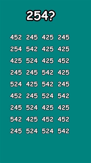 "Can You Find 254? Number Puzzle Challenge!"