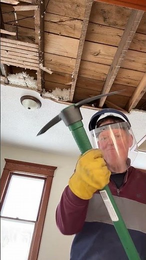 Quick Renovation Tip: Removing Lath and Plaster ceiling and wall. #shorts