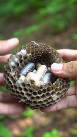 Here's a look inside a living Wasp Nest #waspnest