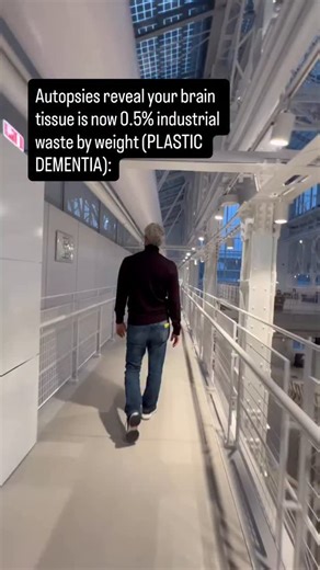 Konstantin Reels on Instagram: "1. Your brain now contains 7 to 30 times more plastic than your kidneys, and concentrations skyrocketed 50% in just eight years. Autopsies reveal sharp polyethylene fragments measuring 200 nanometers—smaller than viruses—embedded deep in the frontal cortex, literally replacing the brain matter used for thinking. 2. In just three weeks of drinking water with microplastics, lab mice developed behavior identical to human dementia, losing all spatial memory and naviga