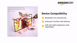 Wireless Bluetooth Earbuds,TWS Bluetooth 5.1 Earphones with Microphone,Long Battery Life Wireless Ear buds, in-Ear Headsets HiFi Stereo Headphones for Sports, Home,Office, Fit for Women Girl Pink