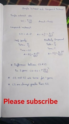 simple interest and compound interest formula |#ssc #governmentjobs