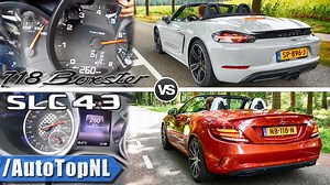 Porsche 718 Boxster vs. Mercedes-AMG SLC 43: Acceleration and Sound Comparison