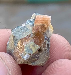 28ct beautiful top orange color imperial topaz with albite combine specimen
