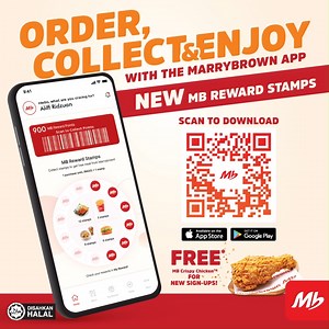 📣 Attention all MB App users! Introducing MB App Phase 2 - the reward stamps system is here! Start collecting stamps for amazing freebies, including a scrumptious MB Crispy Chicken for new sign-ups! Don't miss out! SCAN the QR code to get your rewards now! 📲 https://mbapp.marrybrown.com/ #MarrybrownMY #SomethingDifferent #MBApp | Marrybrown