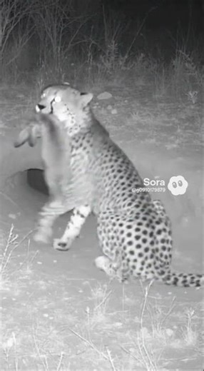CCTV Captures the Exact Moment a Cheetah Snatches a Rabbit!#cheetah