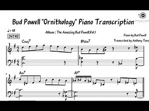Bud Powell "Ornithology" Piano Transcription