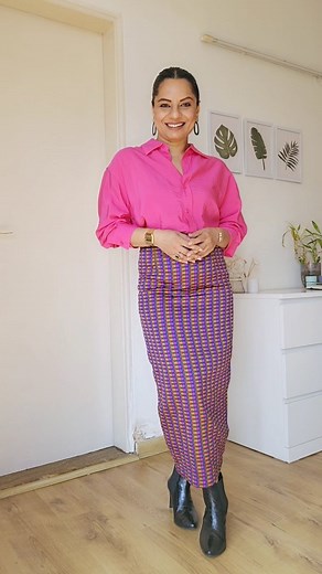 5.4K views · 342 reactions | Putting the Color Theory to Test with this customized Skirt by @cloudtailor.in Also, the benefit of self-designed customized clothes is repeat, recreate, re-style and requested. Grey Shirt @hm Fuchsia Shirt @hm Recreate Skirt Styling | Recreatewithme | Facebook