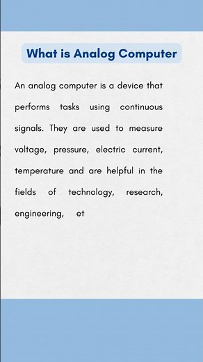 What is Analog Computer | Computer Fundamentals |