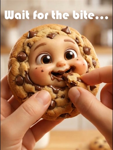 Cookie eating cookie 🍪 A baby-faced cookie nibbling on a cookie in a soft, cozy, oddly satisfying loop. Cute food, crunchy vibes, and surreal comfort all in one. Why is this so relaxing? #cookie #cookieeatingcookie #foodeatingitself #cutefood #oddlysatisfying #foodart #aianimation #cozyvibes #satisfyingloops #fyp