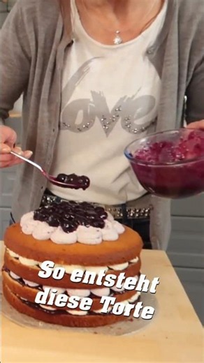 Naked Cake mit Heidelbeeren 🍰 Die perfekte Blaubeer-Sahnetorte