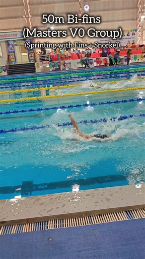 50m Fast Swimming with Fins & Snorkel 🏊🏻 #swimming #swimmingtips #swim #race # #swimfast