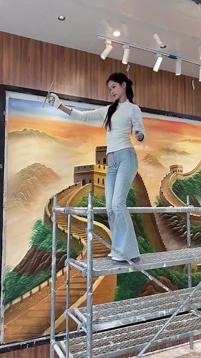 Do you like this piece of the Great Wall? #artwork #artist #art #tiktok #mural #foryou #painting