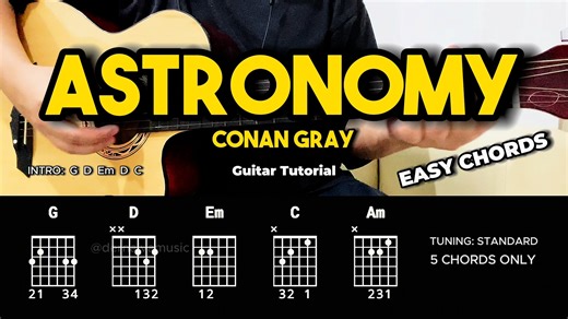 Astronomy - Conan Gray | Guitar Chords Tutorial For Beginners #guitartutorial #lyrics #chords | dernalvamusic