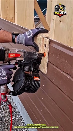 Wood Wall Siding Installation Using a Nail Gun #WoodSiding #WallInstallationb #constructionwork