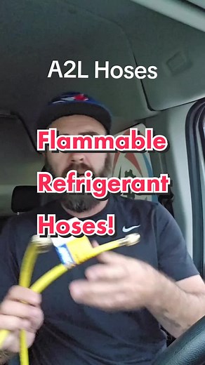 Who's ready for A2Ls? R32 and R454a tanks have adopted left hand threads, this is a good idea and a good reminder when attaching hoses that we have a flammable refrigerant on our hands. Yellow Jacket has hoses and adapters ready to go. Hose p#30260, adpater p#19180 #hvac #refrigeration #hvacr #a2lrefrigerants #a2l #refrigerant #refrigerantcharge #hvacsystem #hvactools #hvacreview #hvaceducation #hvacknowledge
