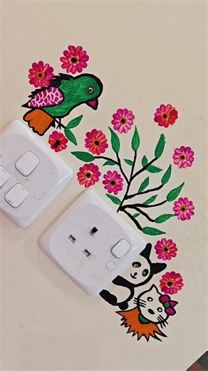 switch Board painting 💝#wall painting ideas #wall painting #