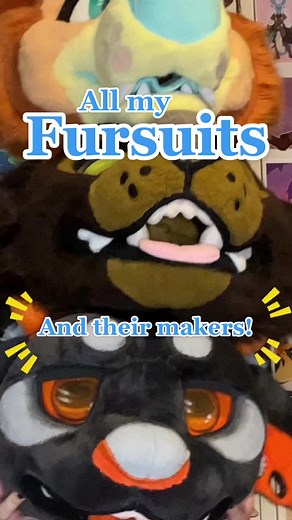 All my fursuits and their makers 🌟✨ #furryfandom #furrycommunity #furry #furries #furriesoftiktok #fursuiter #ukfurry #ukfur #fursona #cutefursuit #28pawslater #multisuiter #tiktokfurry