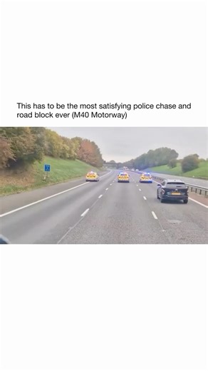 Uk police chase on M40 with 5 police car blocking the motorway viral video