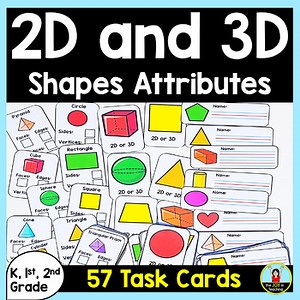 2D and 3D Shape Attributes Task Cards