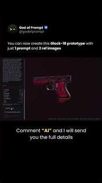 You can now create this Glock-18 prototype with just 1 prompt and 2 ref images