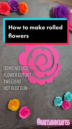 How to roll flowers #etsyshop #paperflowers #paperflowertutorials #paperflowershadowbox #cricut #diy #craft