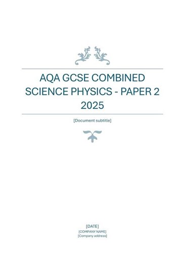 AQA GCSE Combined Science Physics Paper 2 2025 Exam Success Guide