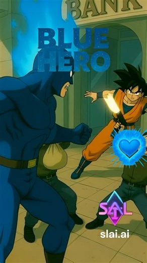 Blue Hero & Goku Stop a Bank Robbery! | Blue Hero •Powered by (slai.ai) #ai #slai #aiverse