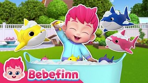 Bebefinn's Bath Time Fun with Colorful Shark Toys | Learning & Play for Kids