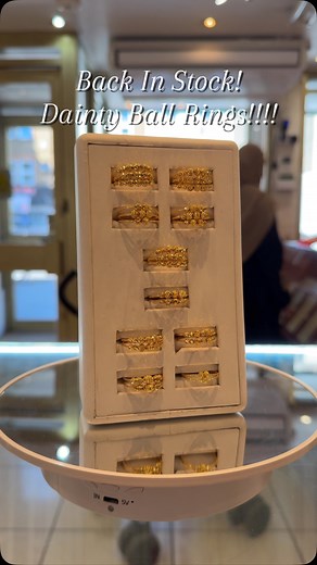 Kowaj Jewellers on Instagram: "Dainty Ball rings in 22ct Gold. The lightest weight one is £235 and goes upto £530. #gold #rings #dainty #jewellery #22karat #fyp #jewellery"