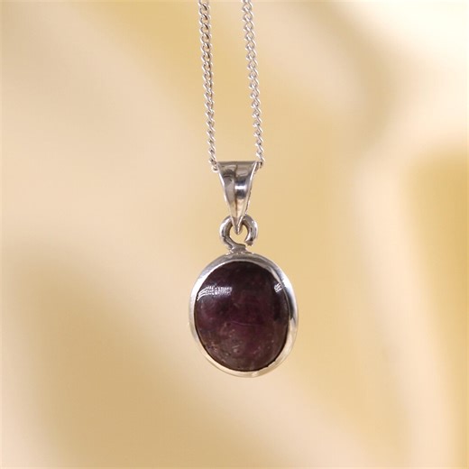 Star Ruby Pendant | 925 Sterling Silver Necklace, July Birthstone - Etsy