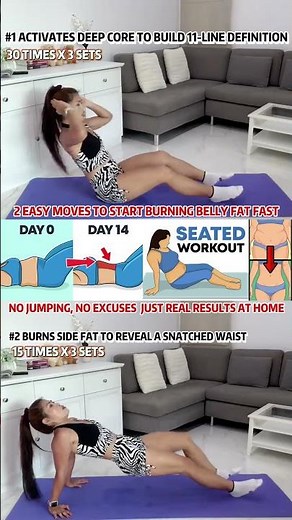 2 Easy Moves to Get 11 Line Abs & Hourglass Waist👈
