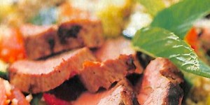 Marinated lamb fillets with honey and lemon couscous