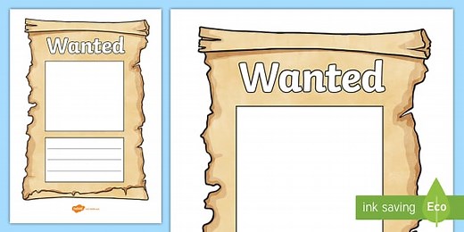 Wanted Poster Template for Kids