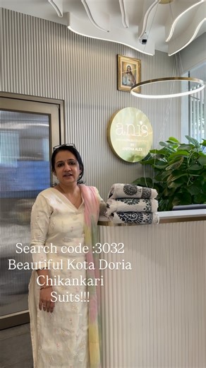Anis Handpicked Collections on Instagram: "Available now!!! Search code: 3032 ☘️Beautiful pure Kota Doria top and Duppatta with Lucknow Chikankari embroidery detailing and block prints and cotton bottom !Limited pieces available!!!Hurry and order these before we run out of them! Perfect choice for gifting your dear ones this festive season ☘️To order please visit www.anisrarehandpicked.com ☘️or watsapp 9895344383 Visit us today & enjoy our personalised designing & stitching services! If you woul