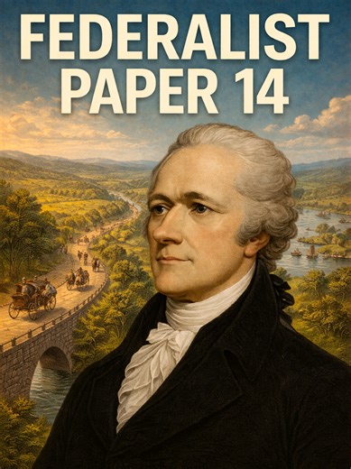 Federalist Paper No. 14 — Hamilton explains why a large republic can still govern effectively, connecting distant states through unity, roads, and shared purpose. #history #unitedstates #constitution #america #usa