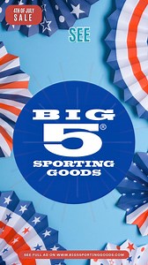 Check out our Fourth of July sale this weekend! 🎉 Discover great savings on swimwear, camping gear, and much more. | Big 5 Sporting Goods