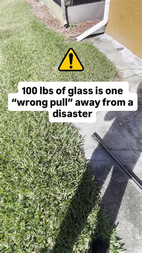 Mr Door Pro on Instagram: "100 lbs of glass is one “wrong pull” away from a disaster. If you’re currently using a bench, a chair, or a wooden block to keep your sliding door in place, you aren’t just dealing with a “stuck” door—you’re living with a serious safety hazard. I see this all the time across Orlando: a door jumps the track or the rollers collapse, and a temporary “prop” becomes the only thing keeping that glass upright. But here is the reality you can’t ignore: ⚠️ The Weight Factor: Th