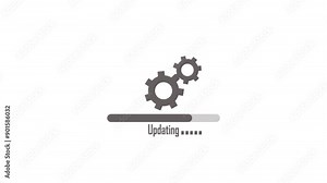 Loading bar downloading bar loading screen progress animation.Loading icon with settings icon.