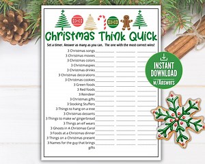Christmas Think Quick Trivia Game, Friendsmas Fast Thinking Game, Christmas Office Party Game, Xmas Family Game,holiday Party Printable Game - Etsy Canada