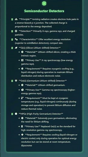 Radiation detectors: Geiger-Muller counter, Scintillation counter, Semiconductor detectors SiLi...