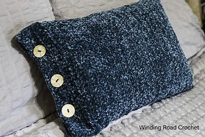 Velvet Crochet Pillow for a Cozy Home Free Pattern - Winding Road Crochet