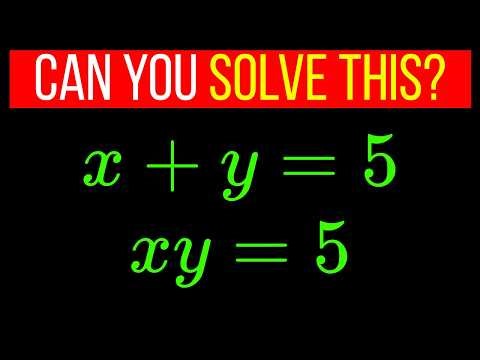 Solve for x and y in this nice simultaneous equation | Math Olympiad Mathematics
