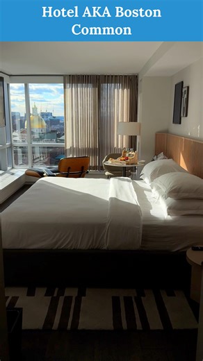 Boston must-stay! Hotel AKA Boston Common’s location is everything. ❤️ Steps to Boston Common, a train station, and a short walk to the North End & Back Bay & Beacon Hill and many other neighborhoods because it’s right in the middle of the city! @thebosworthboston is right next door (you can enter through the lobby) and so good. We loved our 18th-floor views! ✨ Calvin at the front desk brings the energy and honestly made our experience so much more special! 😊 Valet parking available. If you’re 