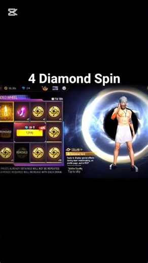 ৪ ডায়মন্ড স্পিনে এটা কি পেলাম😱 #ffevent #ffshorts #freefire #gta v code