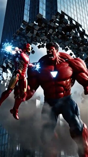 Red Hulk vs Iron Man: High-Flying Battle of Power and Technology | Epic Sky Clash