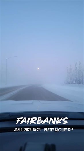 Ice fog display in Fairbanks, Alaska today. #Fairbanks #Alaska #IceFog #42Below #ItsFuckingCold