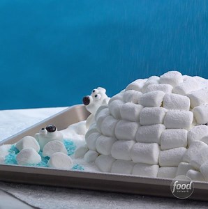 It doesn't get any cuter than this Marshmallow Igloo Cake with puffy polar bears! | Food Network