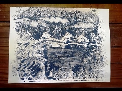 Easy Printmaking Landscape (monoprint)